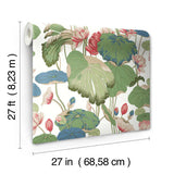 Lotus Pond Wallpaper by Greenhouse Wallpaper