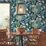 Lotus Pond Wallpaper by Greenhouse Wallpaper
