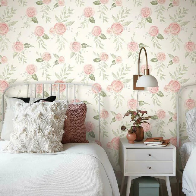 Watercolor Roses Wallpaper by Magnolia Home Artful Prints + Patterns