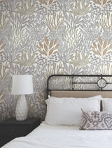 Coral Leaves Wallpaper by Toiles Resource Library