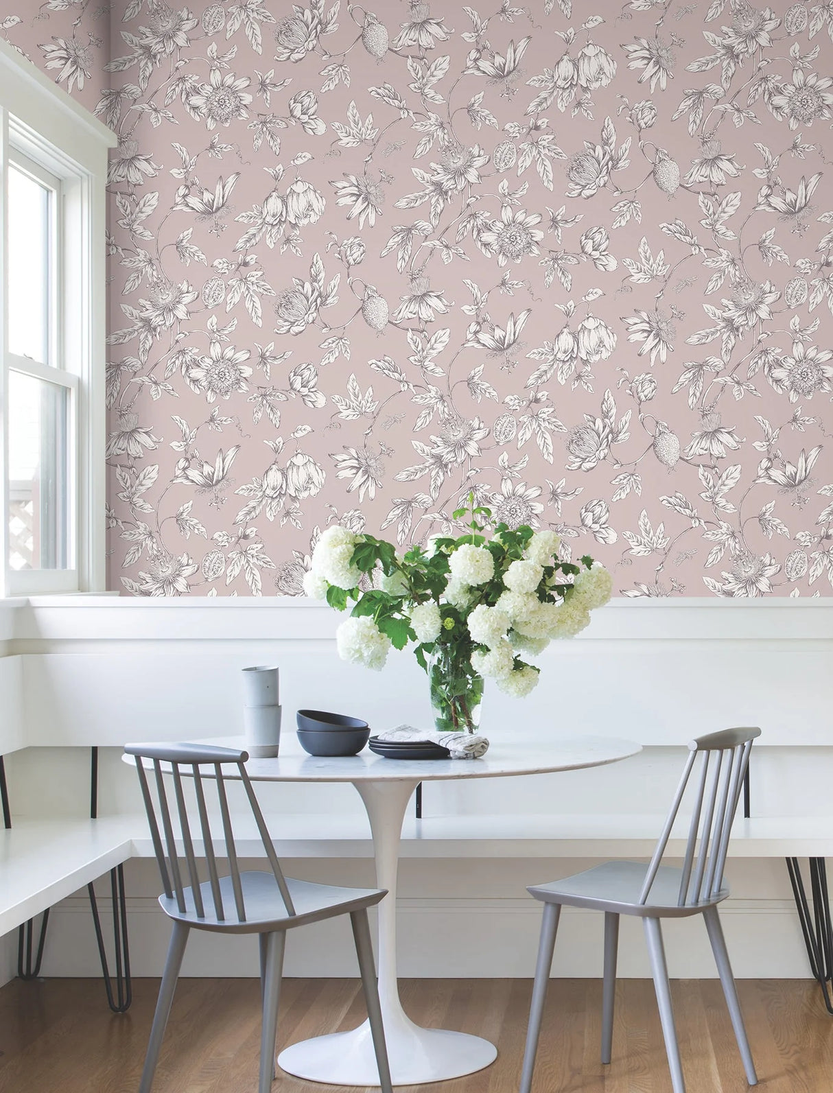 Passion Flower Toile Wallpaper by Toiles Resource Library