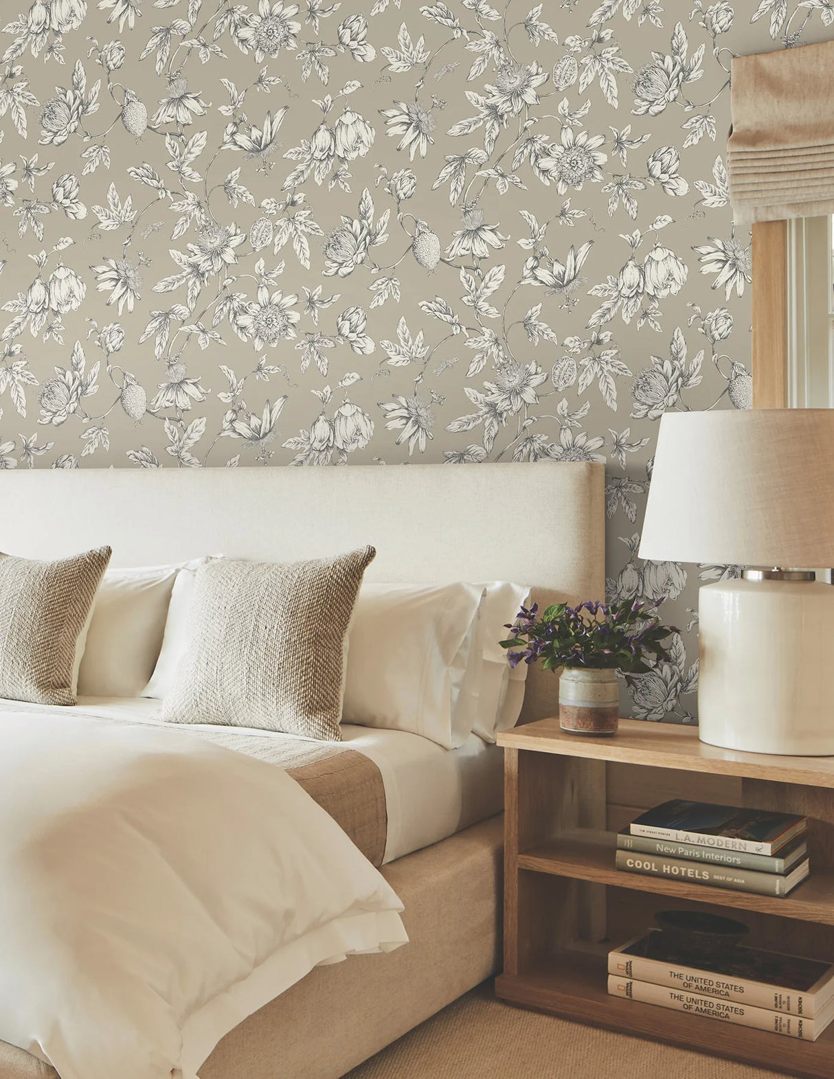 Passion Flower Toile Wallpaper by Toiles Resource Library