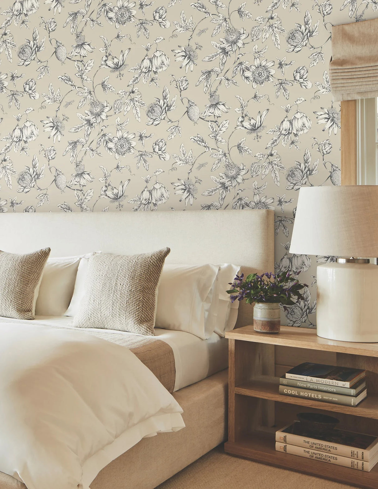 Passion Flower Toile Wallpaper by Toiles Resource Library
