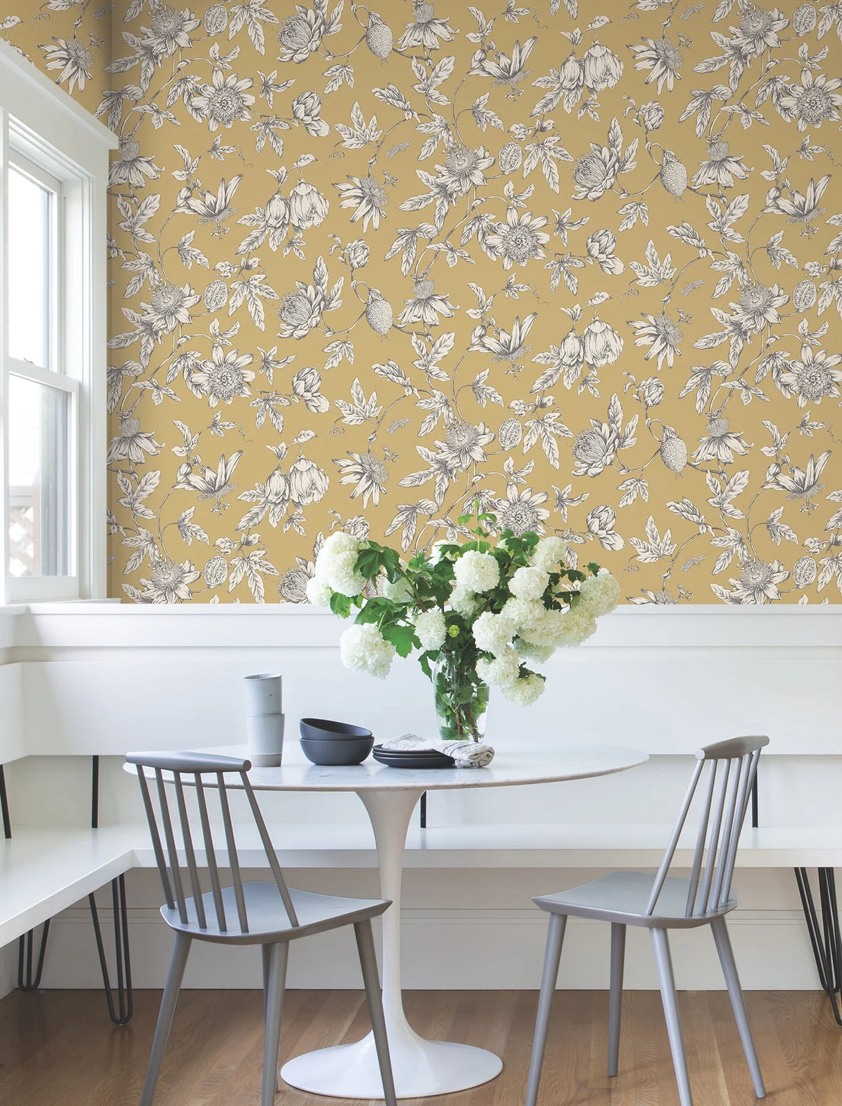 Passion Flower Toile Wallpaper by Toiles Resource Library