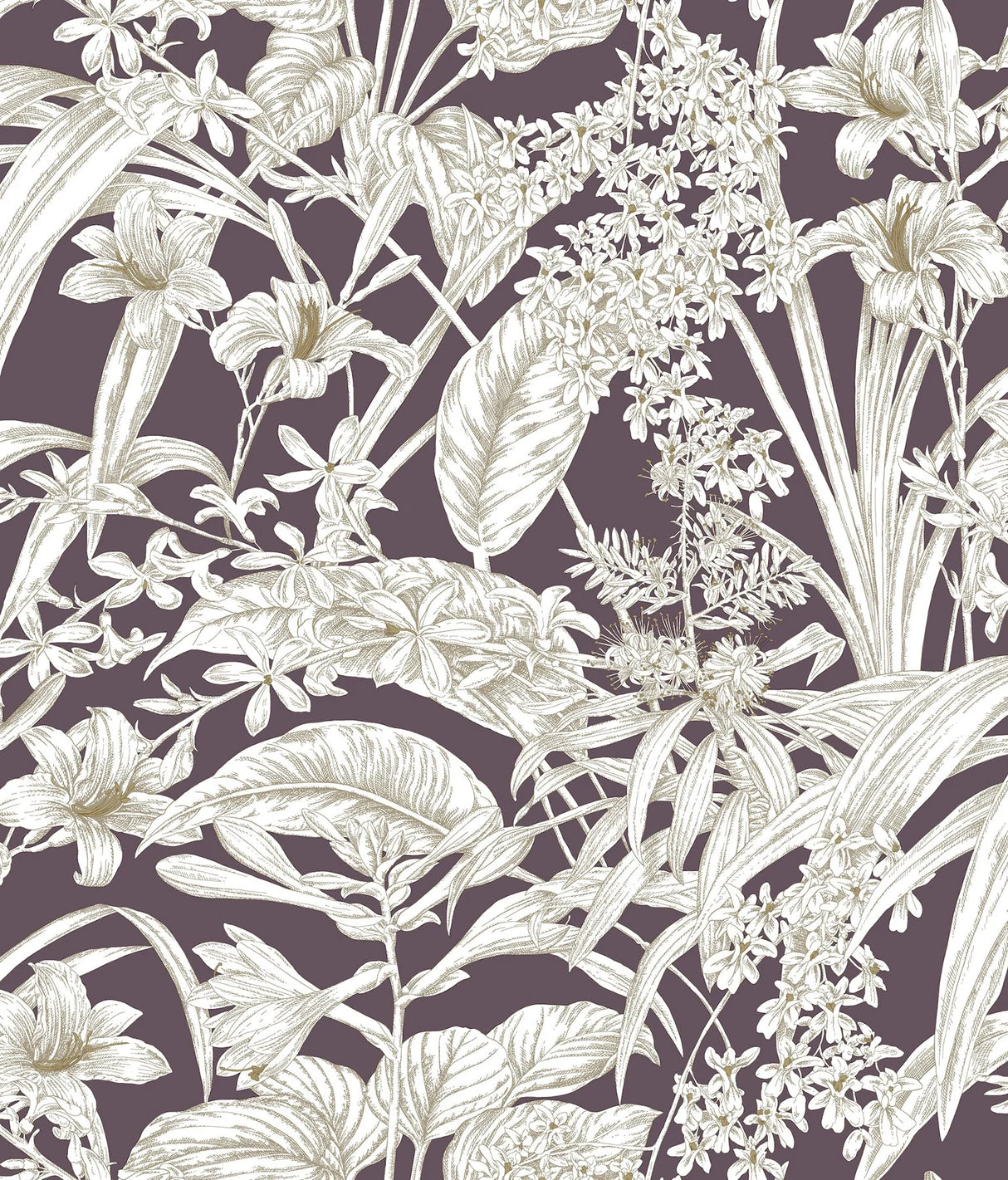 Orchid Conservatory Toile Wallpaper by Toiles Resource Library