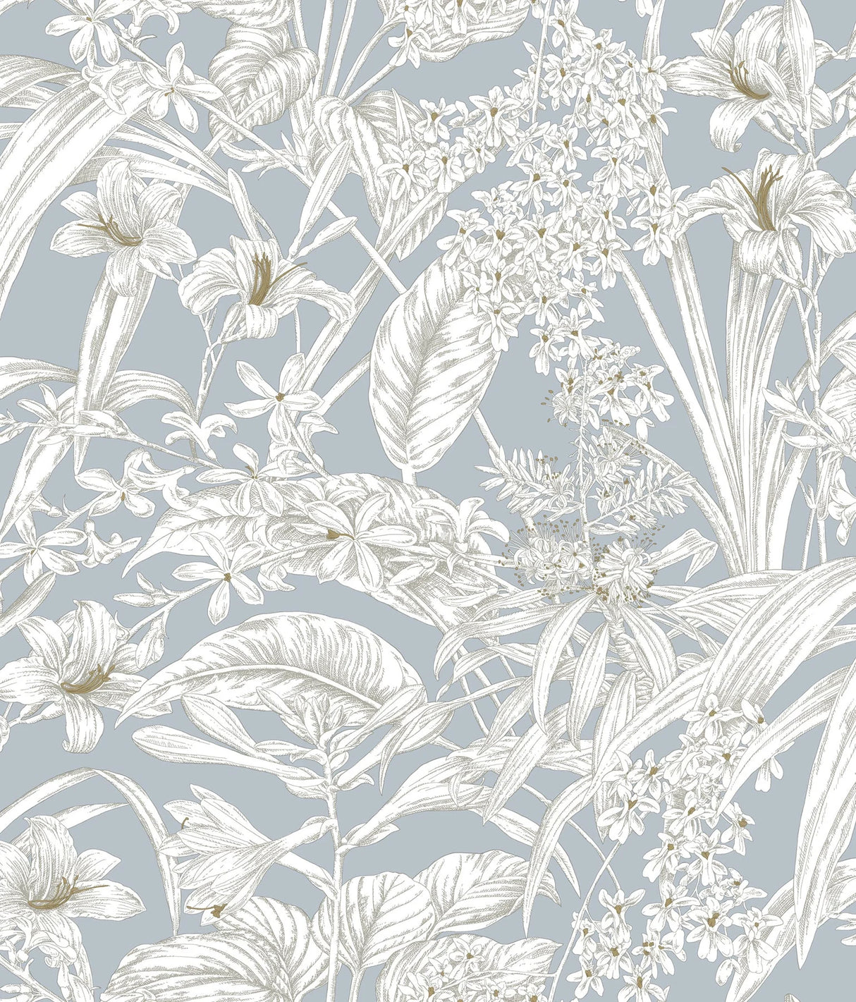 Orchid Conservatory Toile Wallpaper by Toiles Resource Library