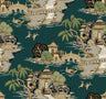 Pagoda and Sampan Scenic Wallpaper by Toiles Resource Library