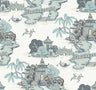 Pagoda and Sampan Scenic Wallpaper by Toiles Resource Library