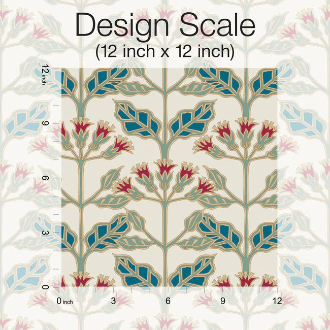 Tracery Blooms Wallpaper by Ronald Redding Wallpaper