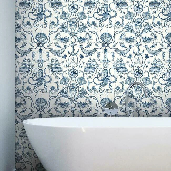 Deep Sea Toile Wallpaper by Open Sheet