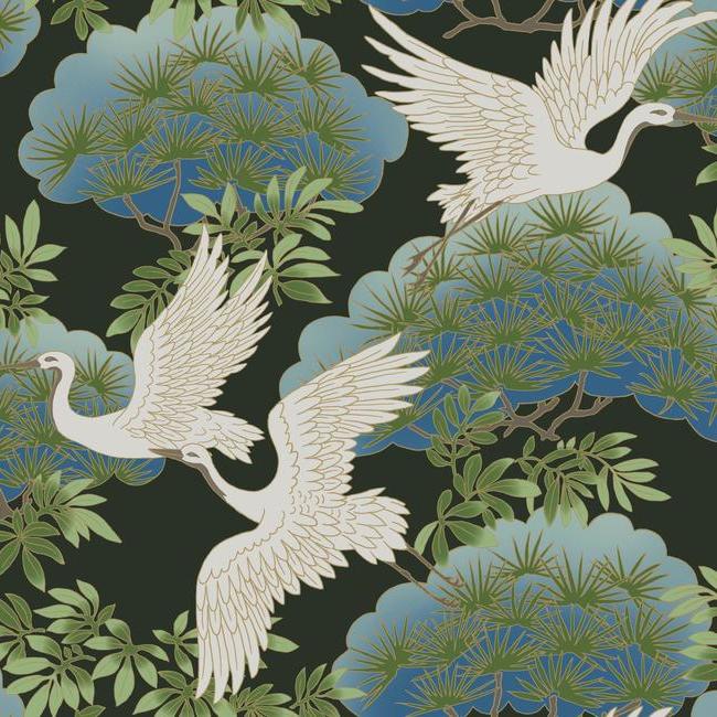 Sprig & Heron Wallpaper by Open Sheet