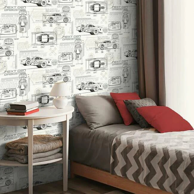 Disney and Pixar Cars Schematic Wallpaper by Disney Kids Vol. 4