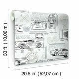 Disney and Pixar Cars Schematic Wallpaper by Disney Kids Vol. 4
