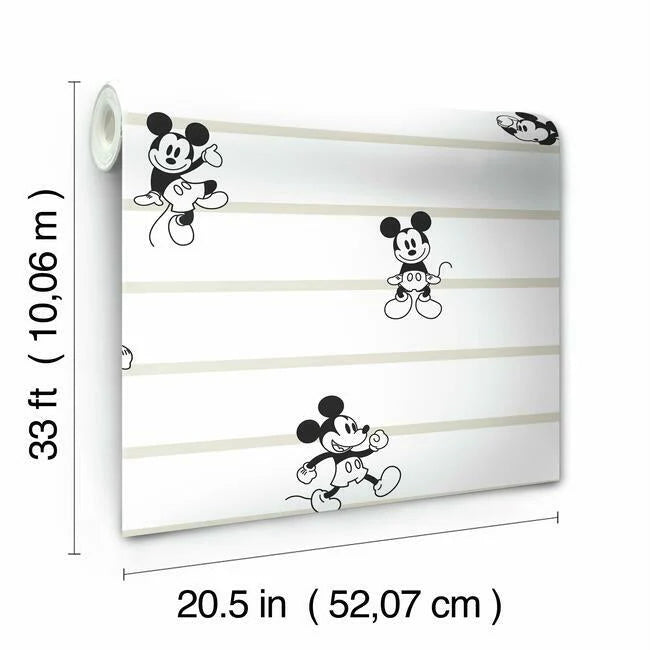 Disney Mickey Mouse Stripe Wallpaper by Disney Kids Vol. 4
