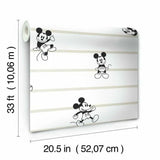 Disney Mickey Mouse Stripe Wallpaper by Disney Kids Vol. 4