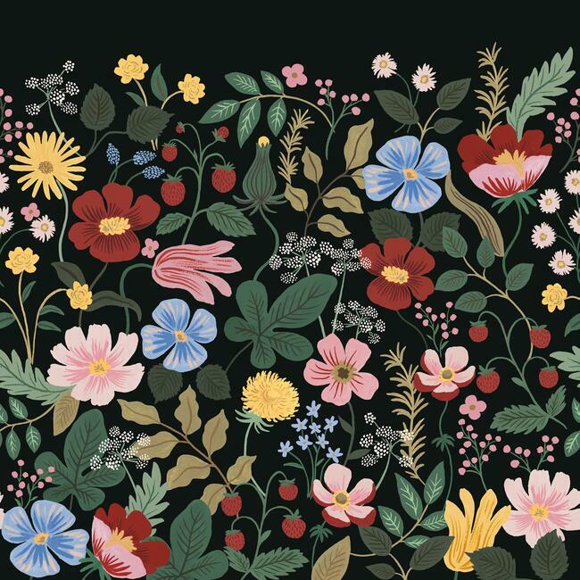 Strawberry Fields Premium Peel and Stick Wall Mural by Rifle Paper Co. Third Edition